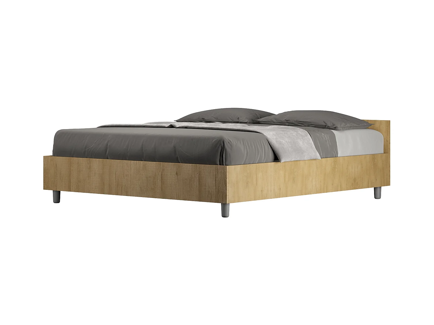 Borra houten bedframe-Kleur Lichtbruin-Slapen 160x200cm-Versie zonder boxspring