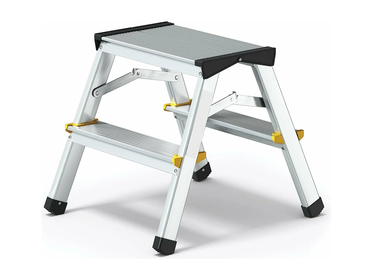 Tabouret échelle aluminium 2 marches 2x2 double montée 125 kg