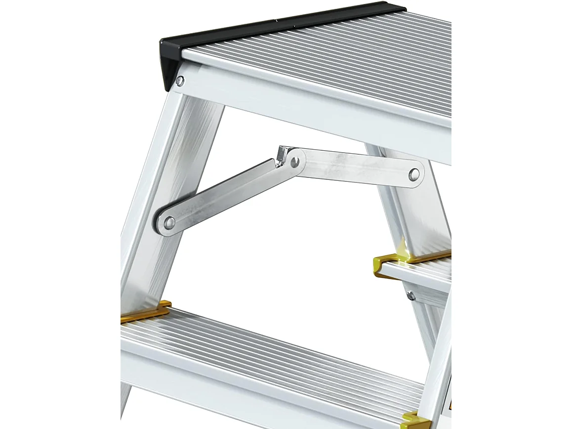 Tabouret échelle aluminium 2 marches 2x2 double montée 125 kg