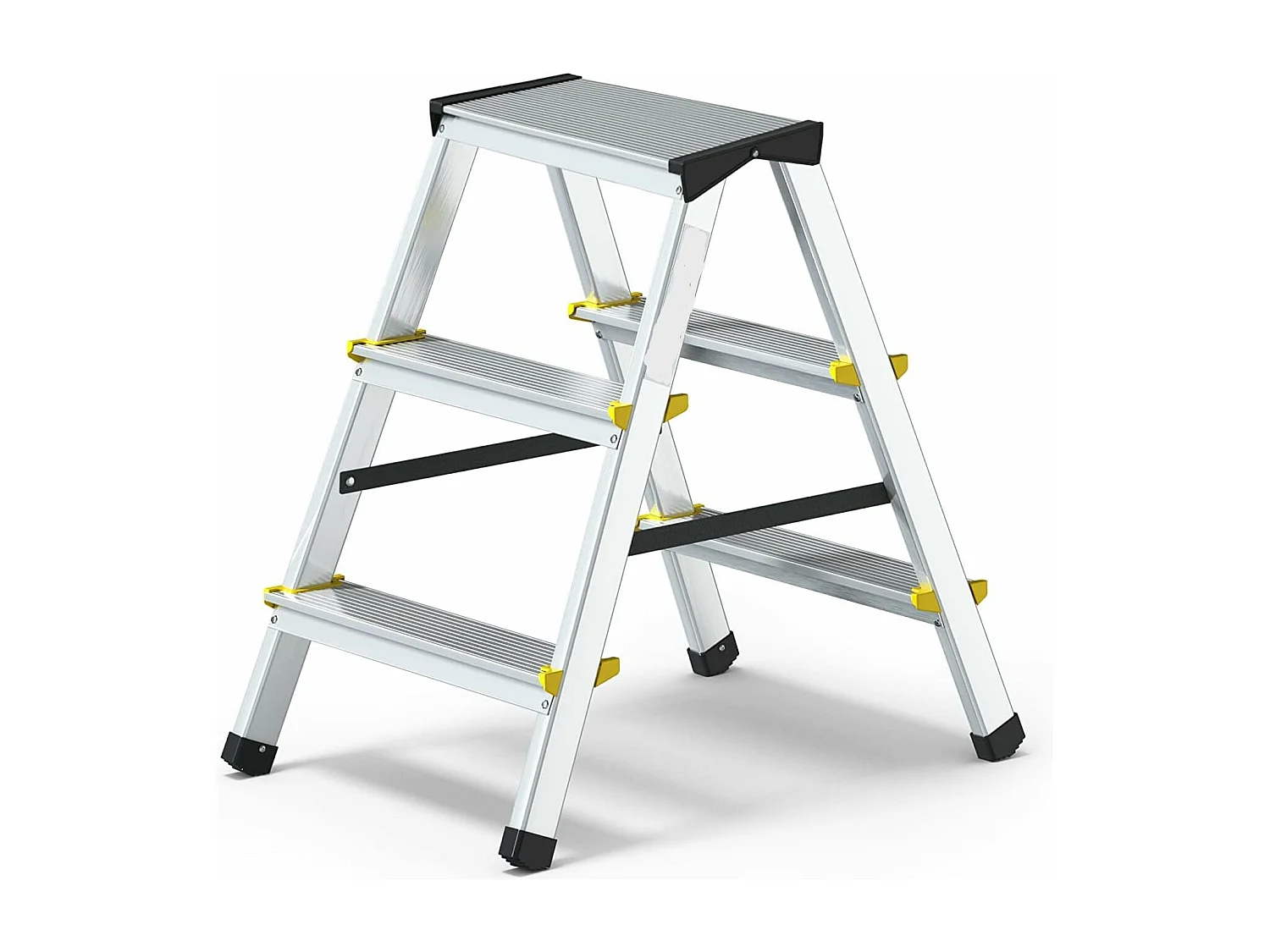 Aluminium-Leiterhocker 3 Stufen 3x3 Doppelaufstieg 125 kg