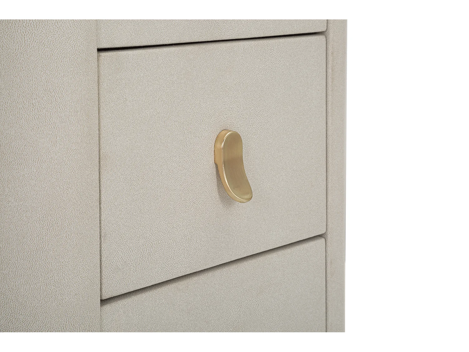 Meuble de chambre en bois et tissu beige avec 6 tiroirs 120x40x75 cm