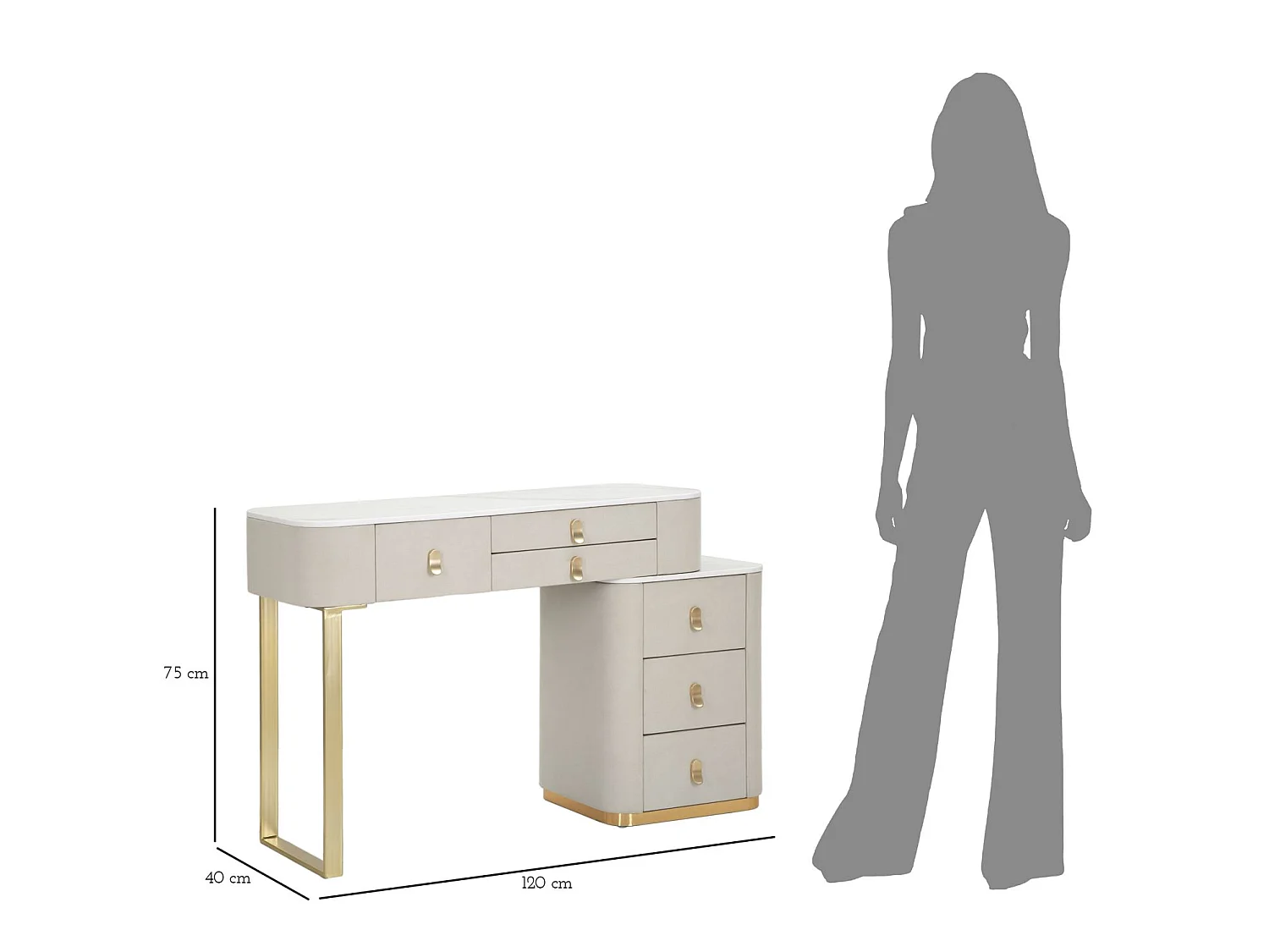 Toeletta Da Camera Beauty Cm 120X40X75