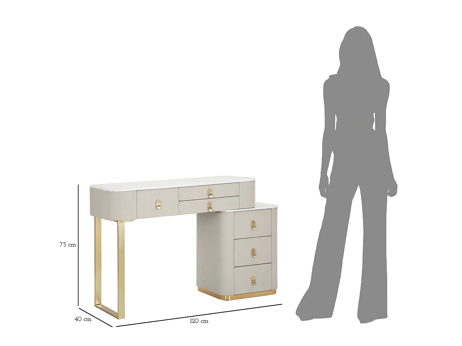 Toeletta Da Camera Beauty Cm 120X40X75