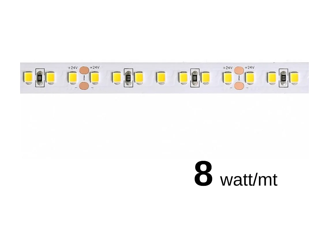 Bande LED 8W/MT 24V 1093 lm/m 3000K Bobine de 5 mètres IP20