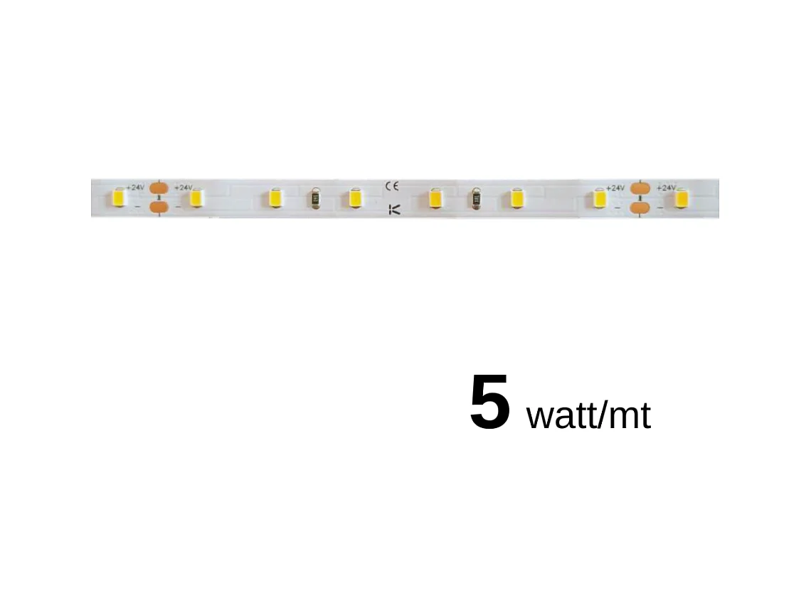 Bande LED 5W/MT 24V 610 lm/m 3000K Bobine de 5 mètres IP20