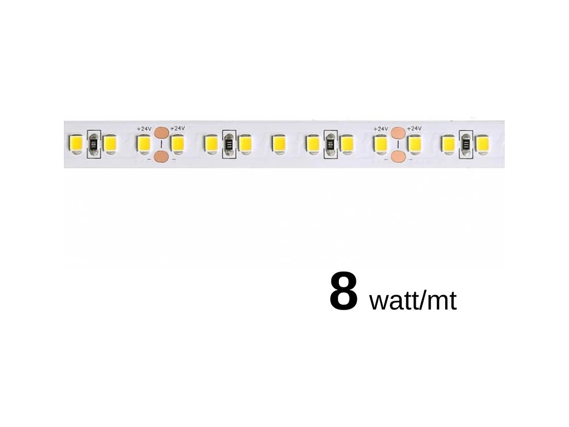 Bande LED 8W/MT 24V 1093 lm/m 6000K Bobine de 5 mètres IP20