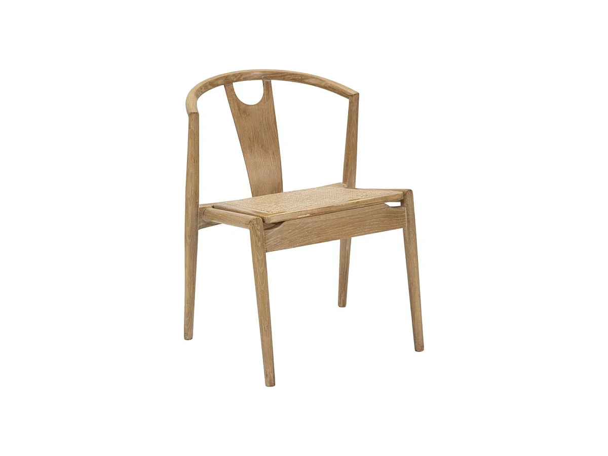 Set van 2 Japanse stoelen -B- 56x53x76 cm van essenhout en gevlochten rotan, bruine kleur - Oosterse boho chic stijl
