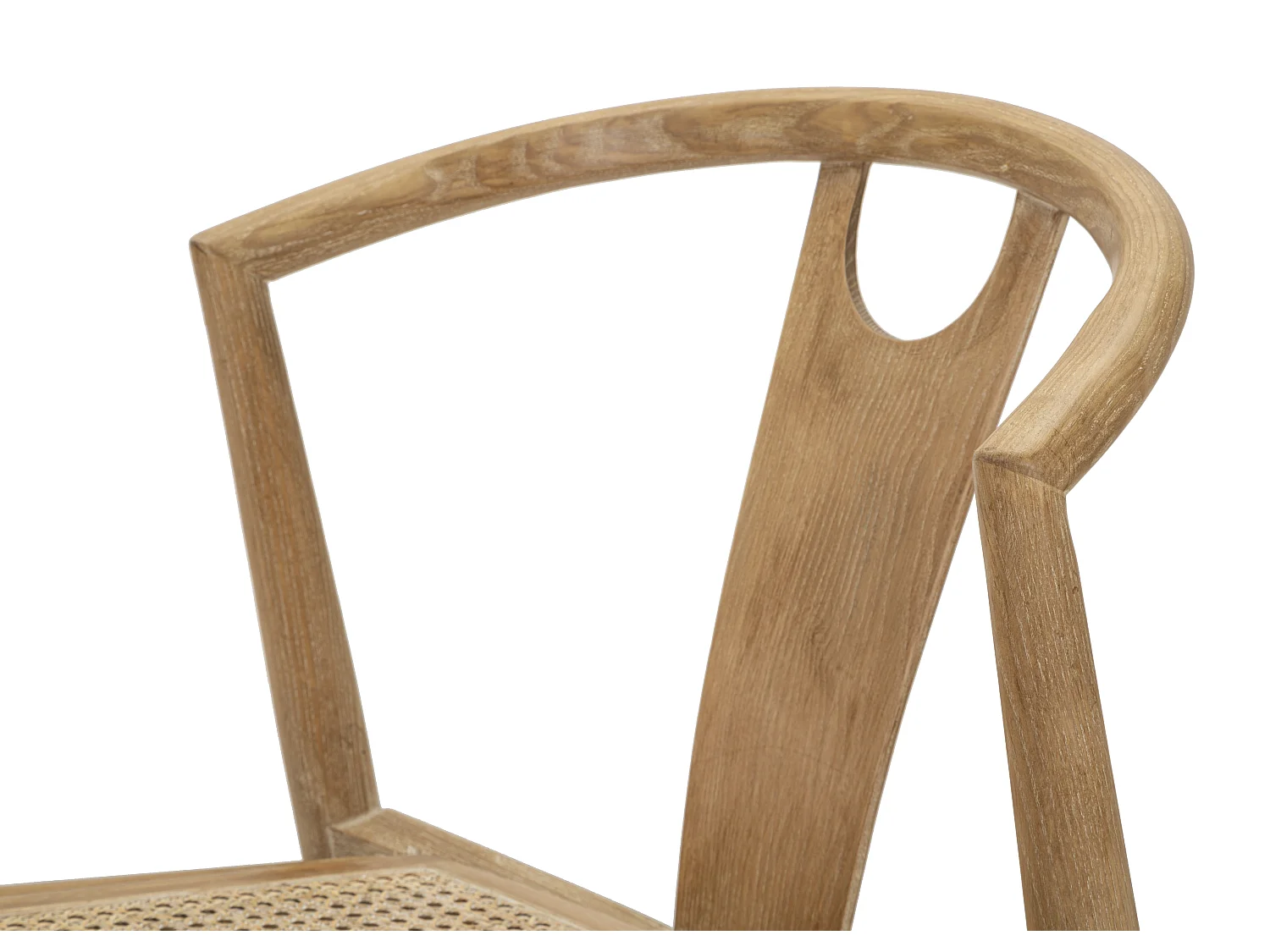 Set van 2 Japanse stoelen -B- 56x53x76 cm van essenhout en gevlochten rotan, bruine kleur - Oosterse boho chic stijl