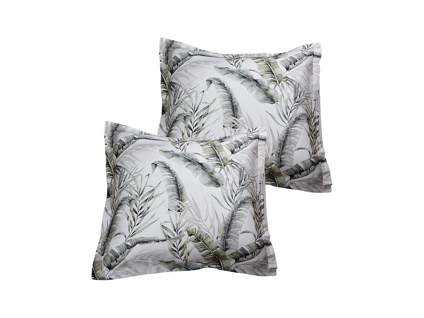 Lot de 2 Taies d'oreiller satin de coton imprimé Palmariva