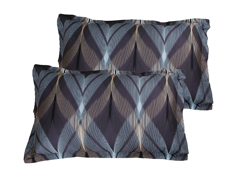 Lot de 2 Taies d'oreiller satin de coton imprimé La mer