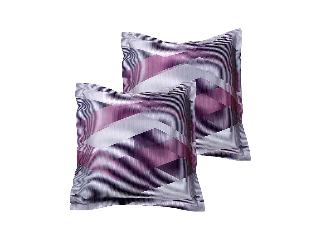 Lot de 2 Taies d'oreiller satin de coton imprimé Helix Purple
