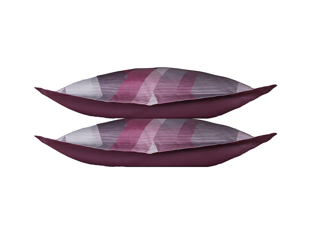 Lot de 2 Taies d'oreiller satin de coton imprimé Helix Purple