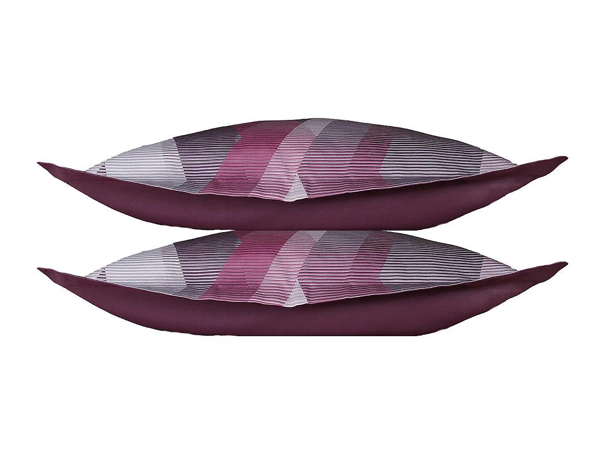 Lot de 2 Taies d'oreiller satin de coton imprimé Helix Purple