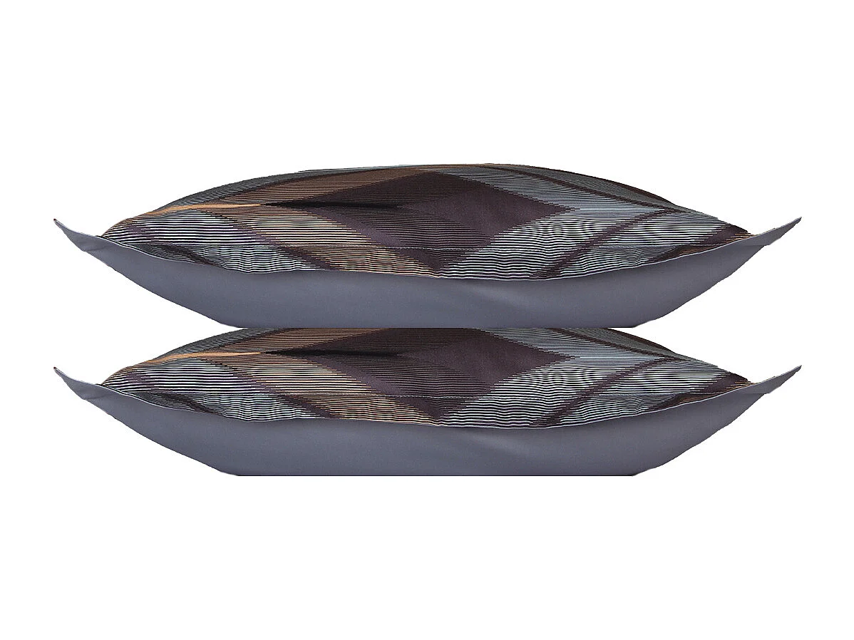 Lot de 2 Taies d'oreiller satin de coton imprimé La mer