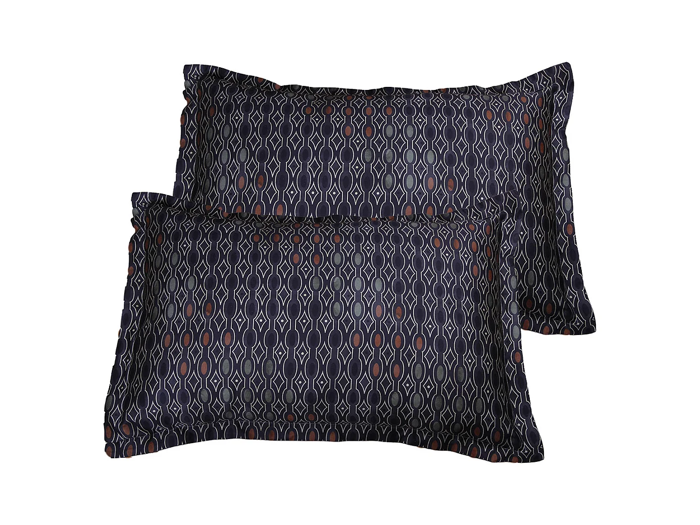 Lot de 2 Taies d'oreiller satin de coton imprimé Majeur