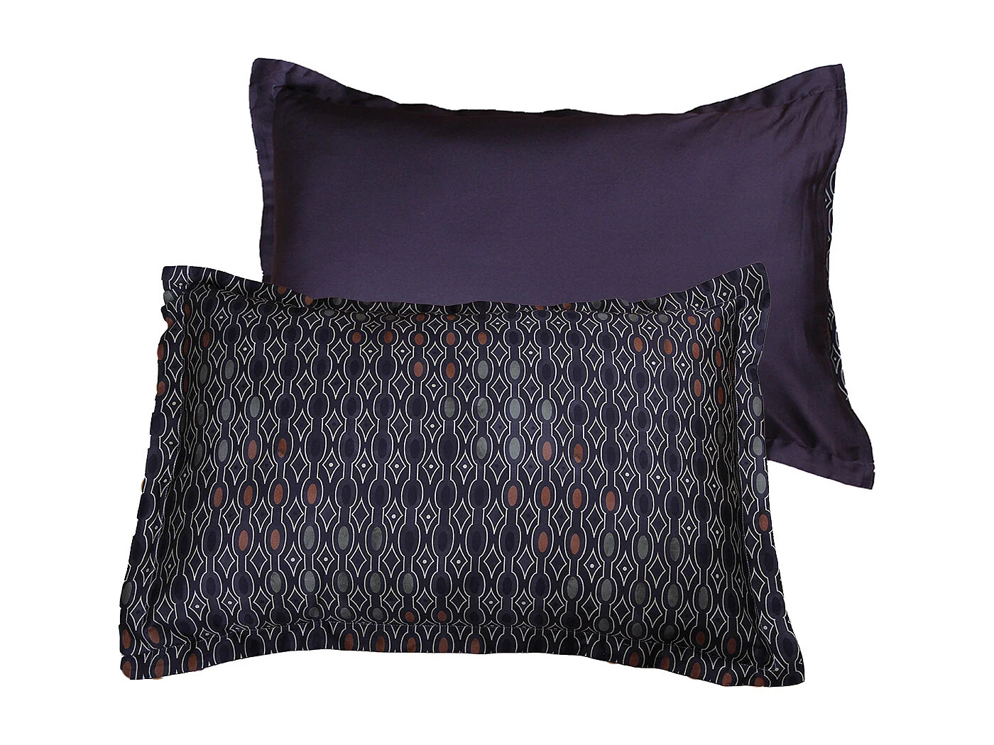 Lot de 2 Taies d'oreiller satin de coton imprimé Majeur