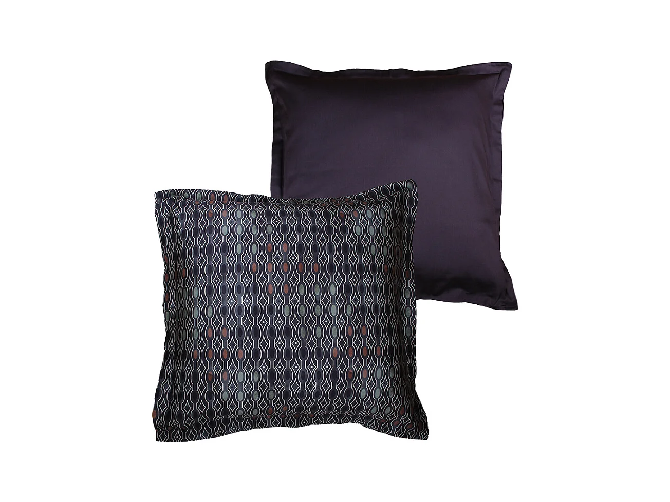 Lot de 2 Taies d'oreiller satin de coton imprimé Majeur