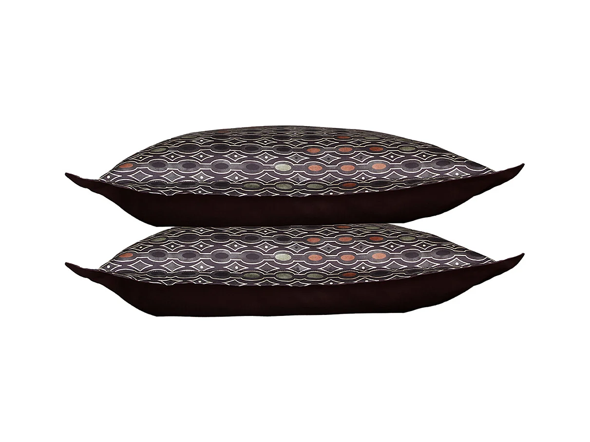 Lot de 2 Taies d'oreiller satin de coton imprimé Majeur