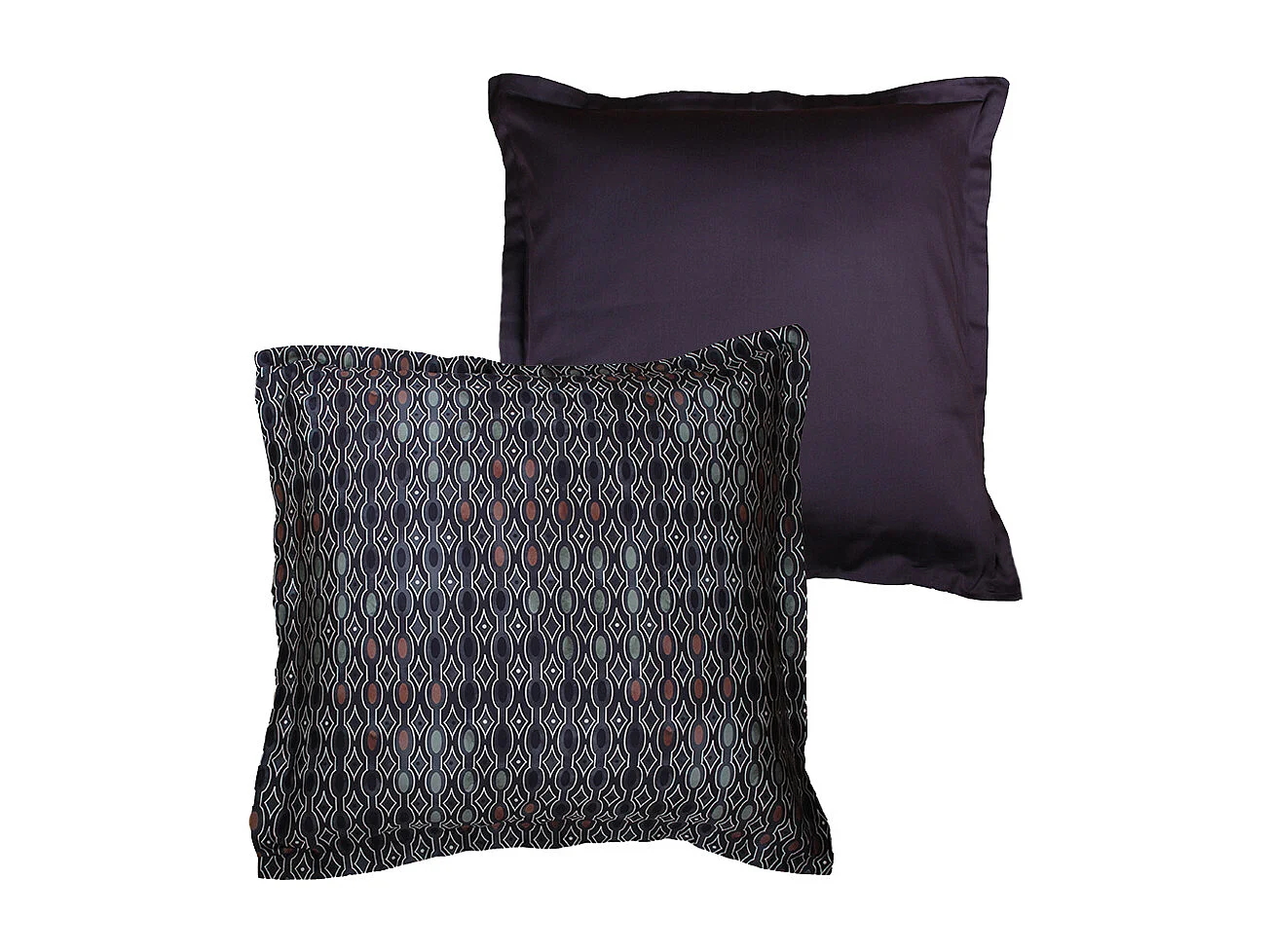 Lot de 2 Taies d'oreiller satin de coton imprimé Majeur