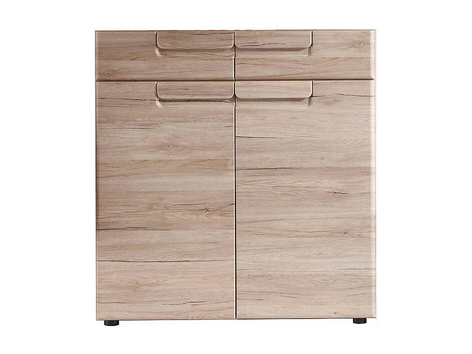 Margit Armoire à chaussures, 2 portes et 2 tiroirs, imitation chêne clair.