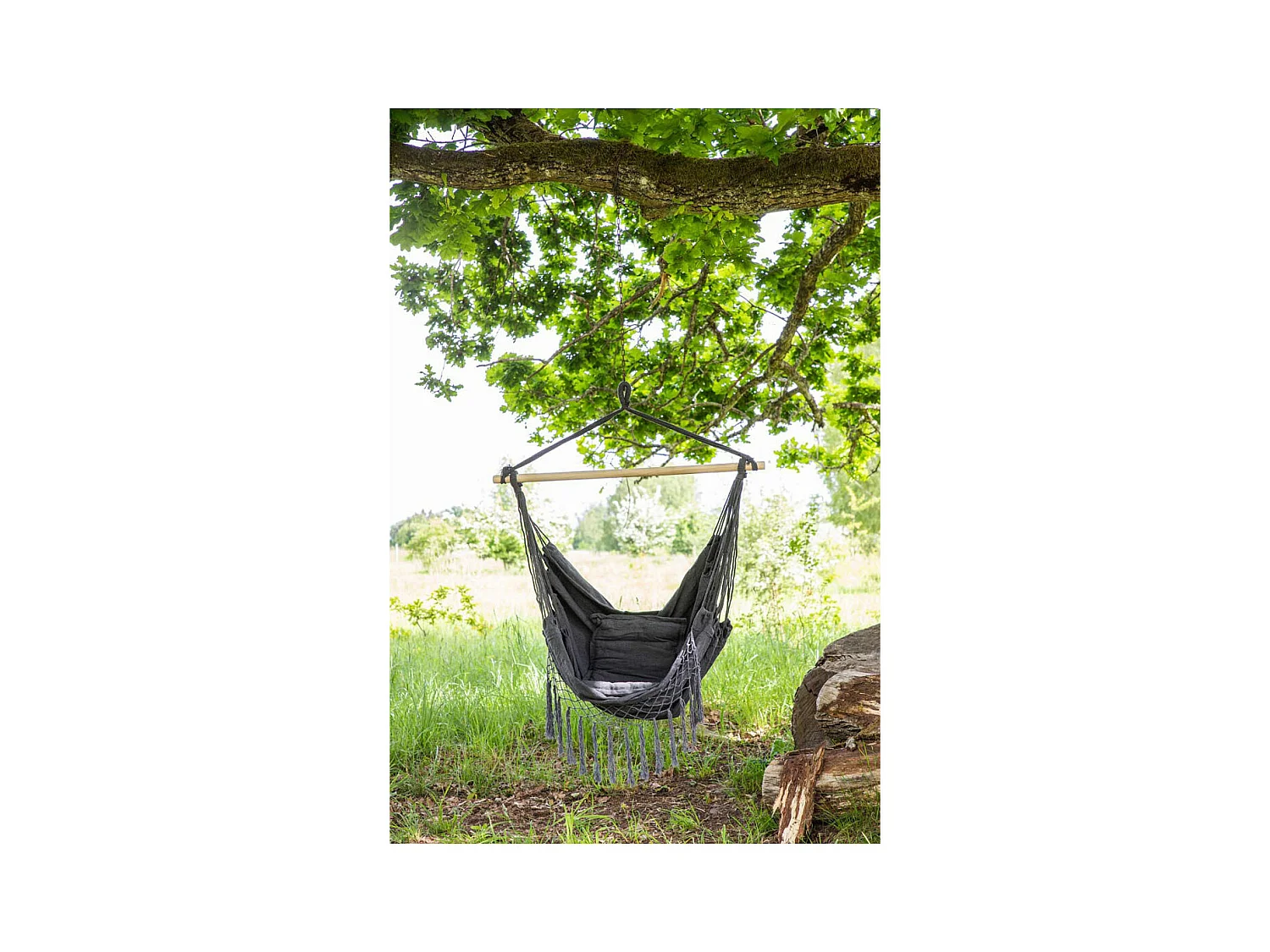 Fauteuil Suspendu en Tissu "Culasi" 120cm Gris