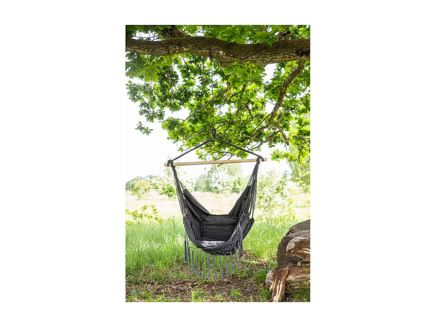 Culasi hangend tuinstoel incl. kussen grijs.