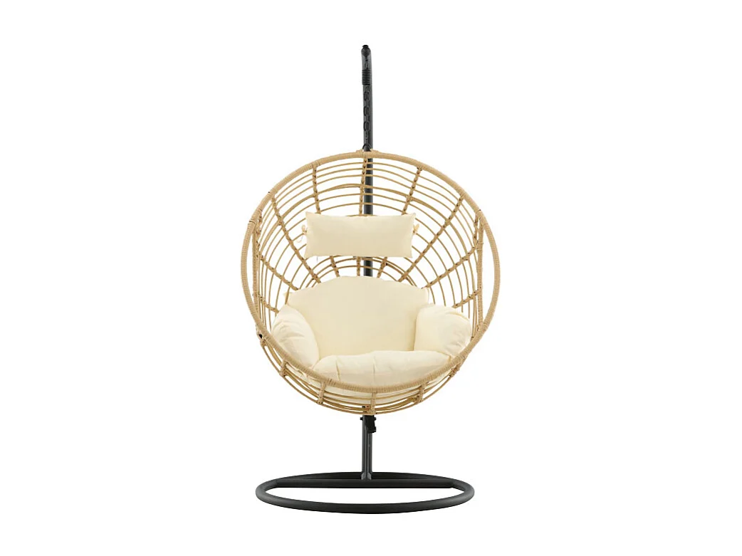 Viga hangende tuinstoel zwart, natuur.