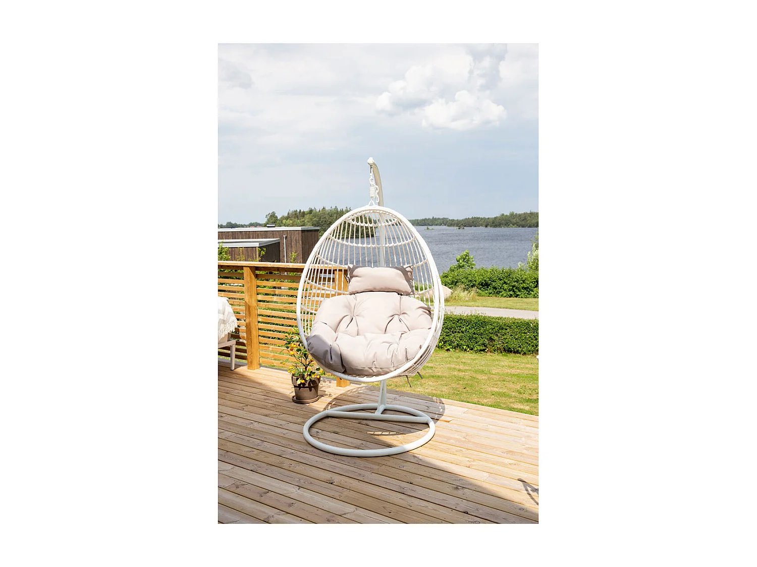 Viga Chaise de jardin suspendue, blanc, gris.