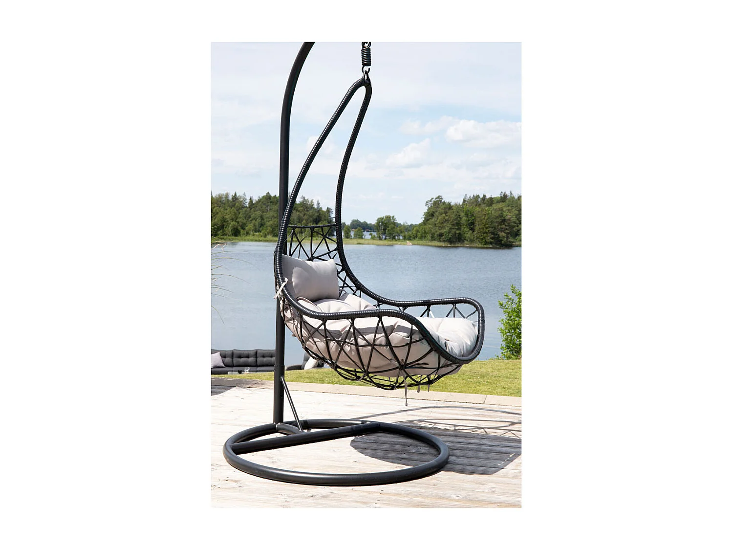 Vide Chaise de jardin suspendue, noir, gris.