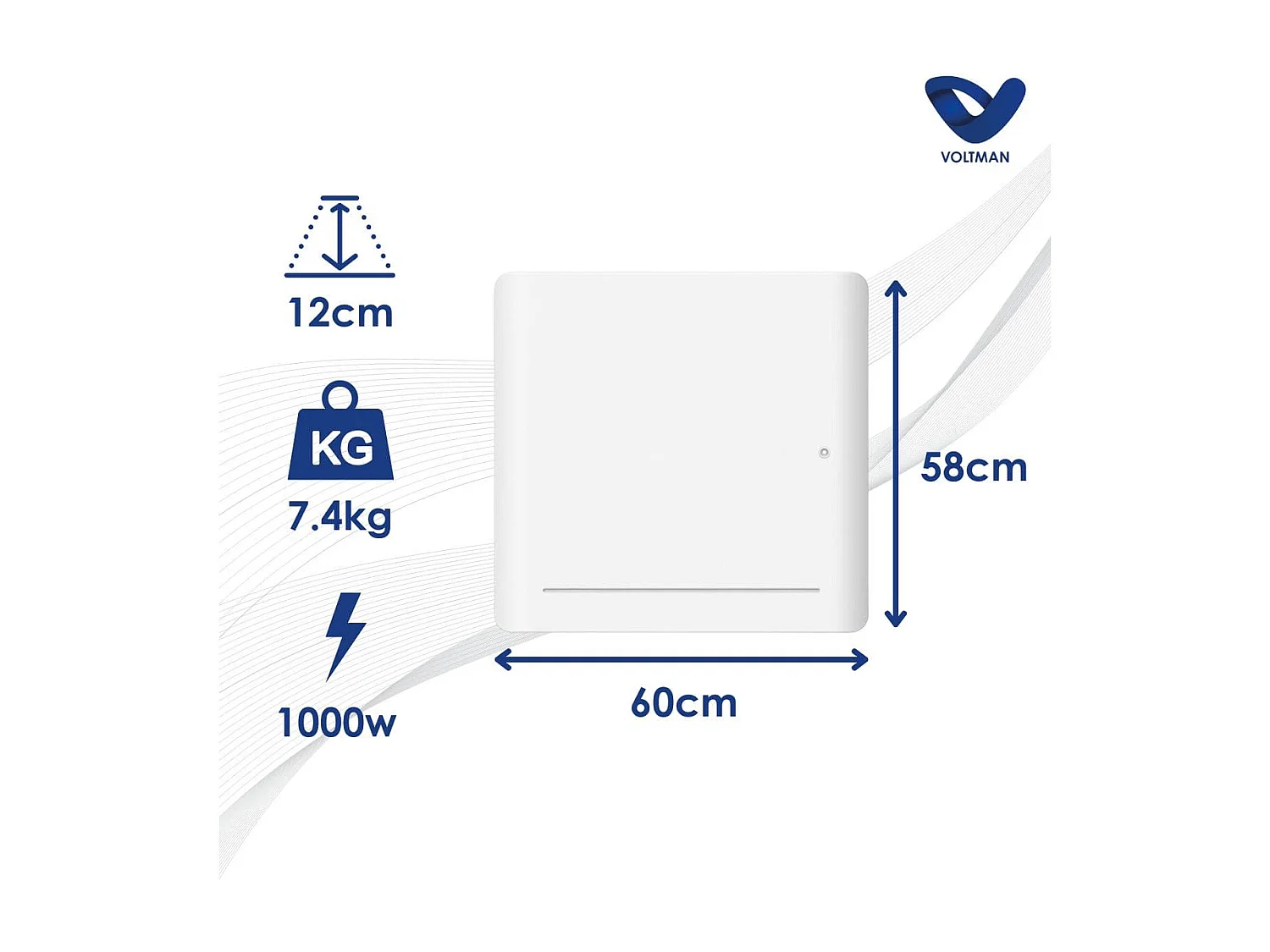 Chauffage électrique chaleur douce Leia - 1000W - Blanc - Voltman