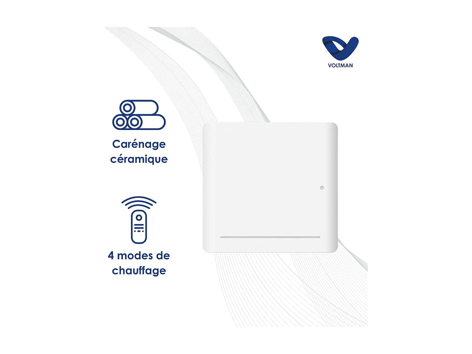 Chauffage électrique chaleur douce Leia - 1000W - Blanc - Voltman