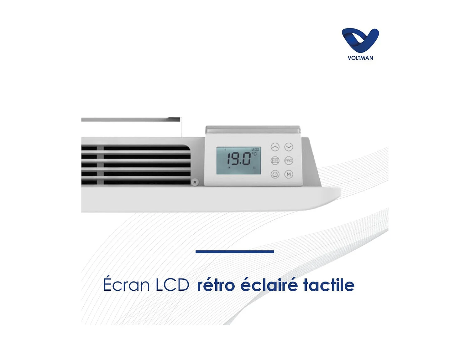 Chauffage électrique chaleur douce Leia - 2000W - Blanc - Voltman