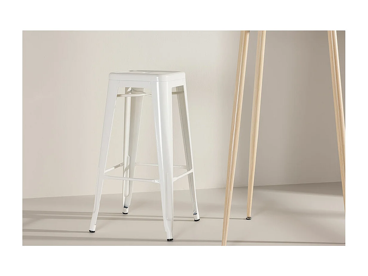 Tabouret de Bar en Métal "Tempe" 76cm Beige