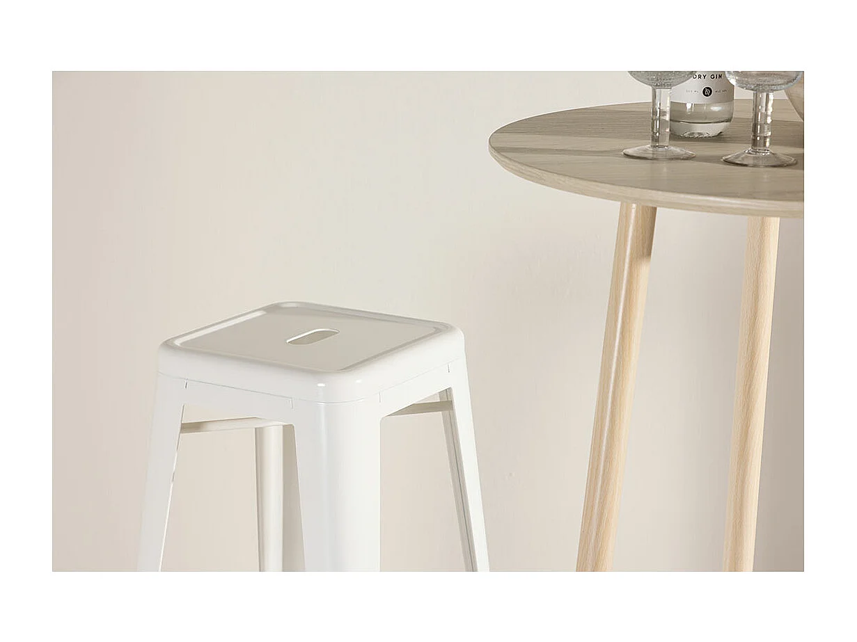 Tabouret de Bar en Métal "Tempe" 76cm Beige