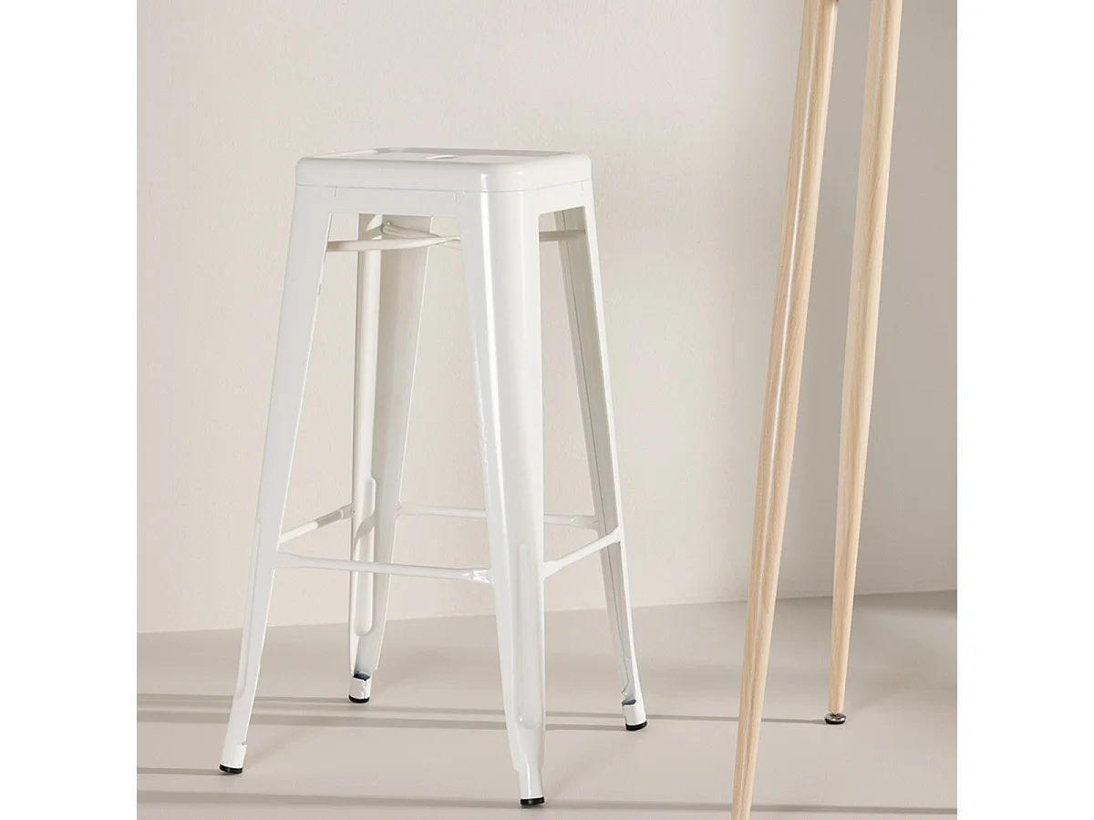Tabouret de Bar en Métal "Tempe" 76cm Beige