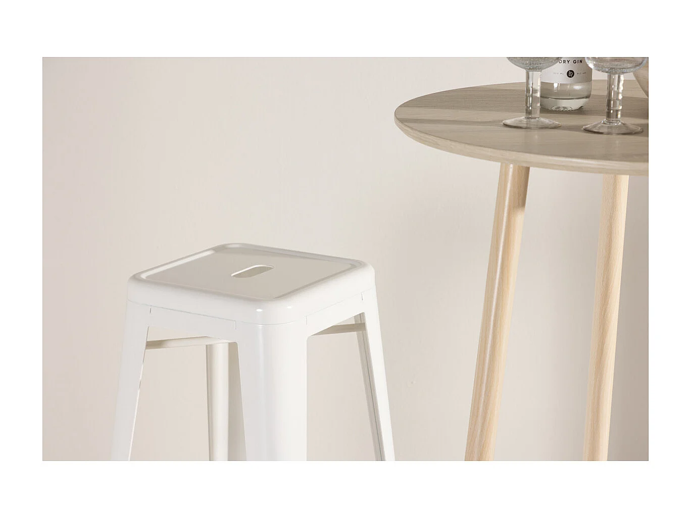 Tabouret de Bar en Métal "Tempe" 76cm Beige