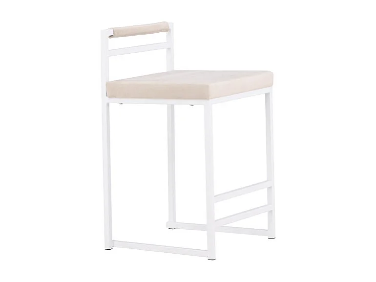 Chaise de Bar en Velours "Opelika" 80cm Beige