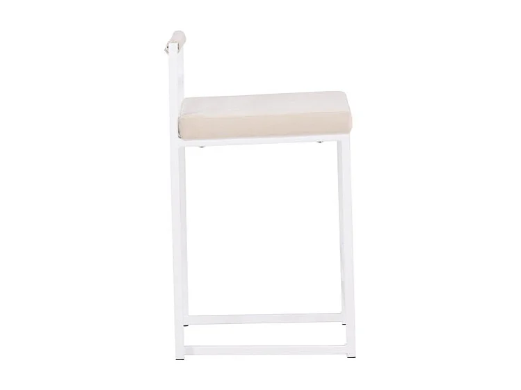 Chaise de Bar en Velours "Opelika" 80cm Beige