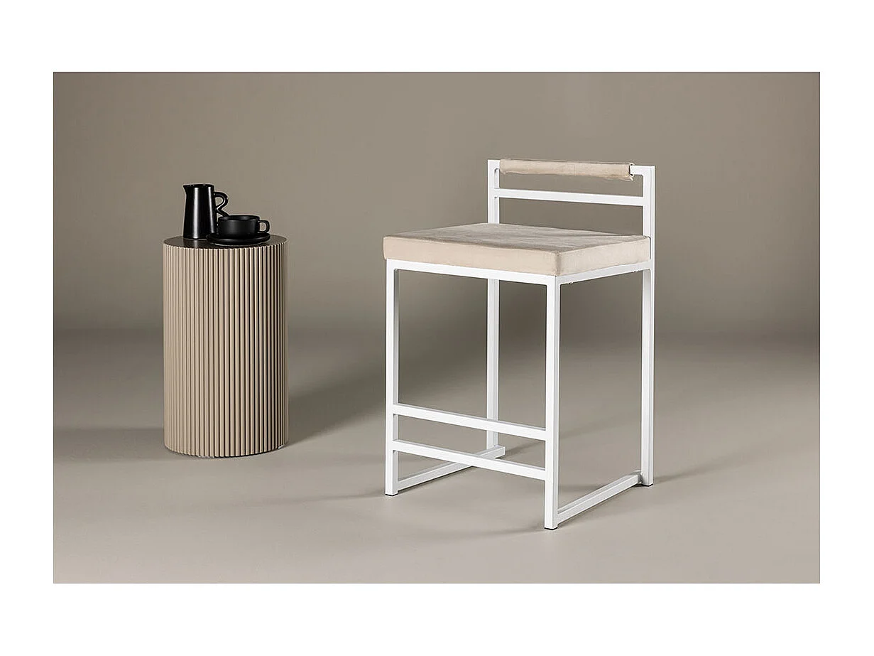 Opelika tabouret de bar velours beige.