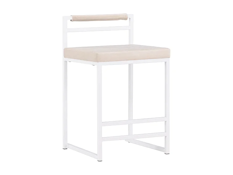 Chaise de Bar en Velours "Opelika" 80cm Beige