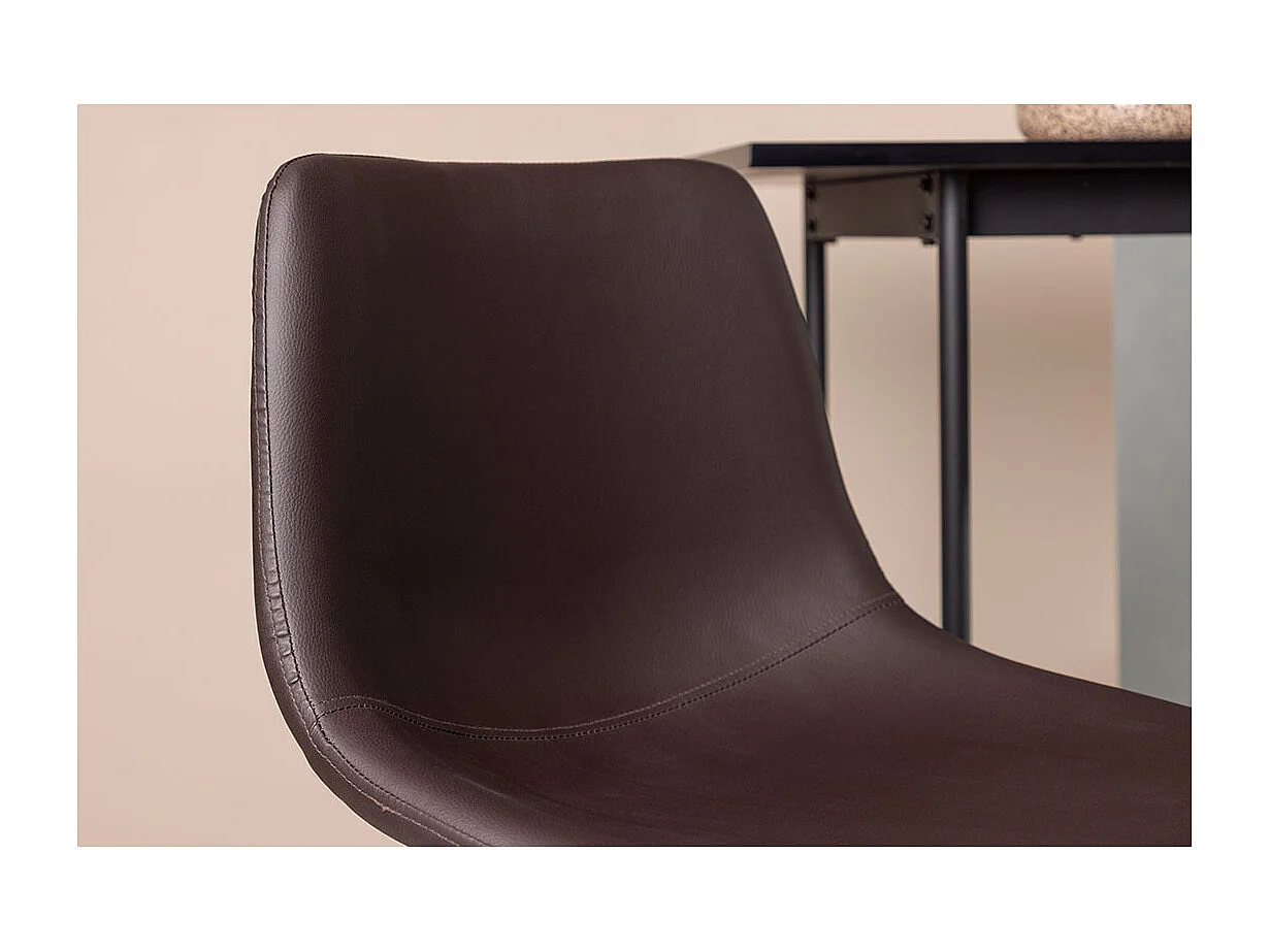 Alexi Barhocker PU Kunstleder braun.