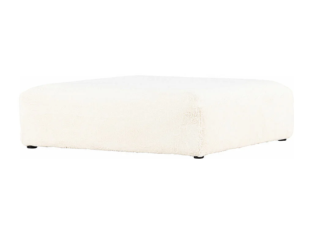 Pouf XL Effet Fourrure "Davie" 100cm Beige