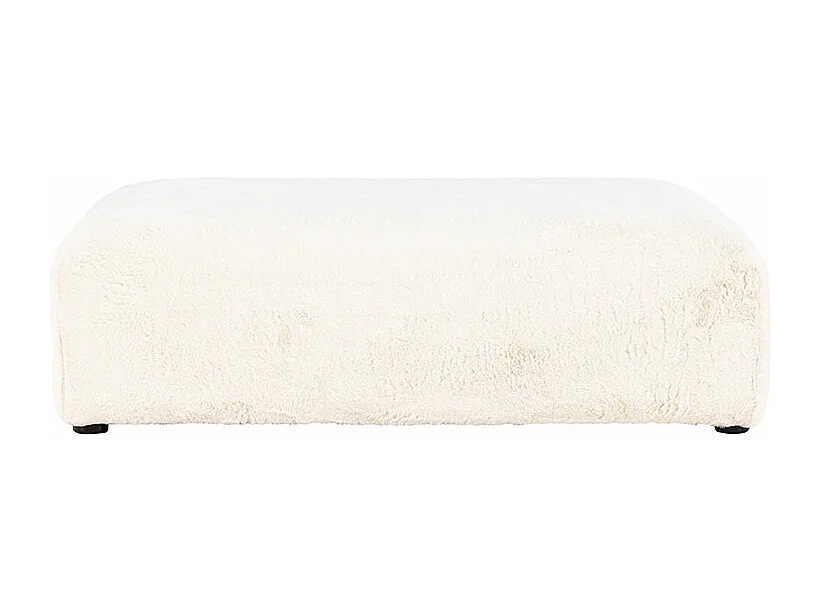 Pouf XL Effet Fourrure "Davie" 100cm Beige