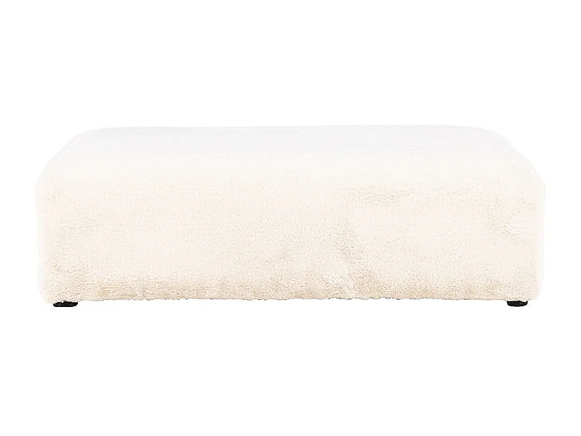 Pouf XL Effet Fourrure "Davie" 100cm Beige