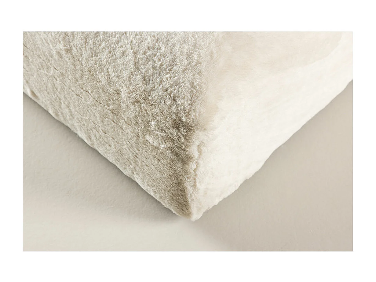 Pouf XL Effet Fourrure "Davie" 100cm Beige