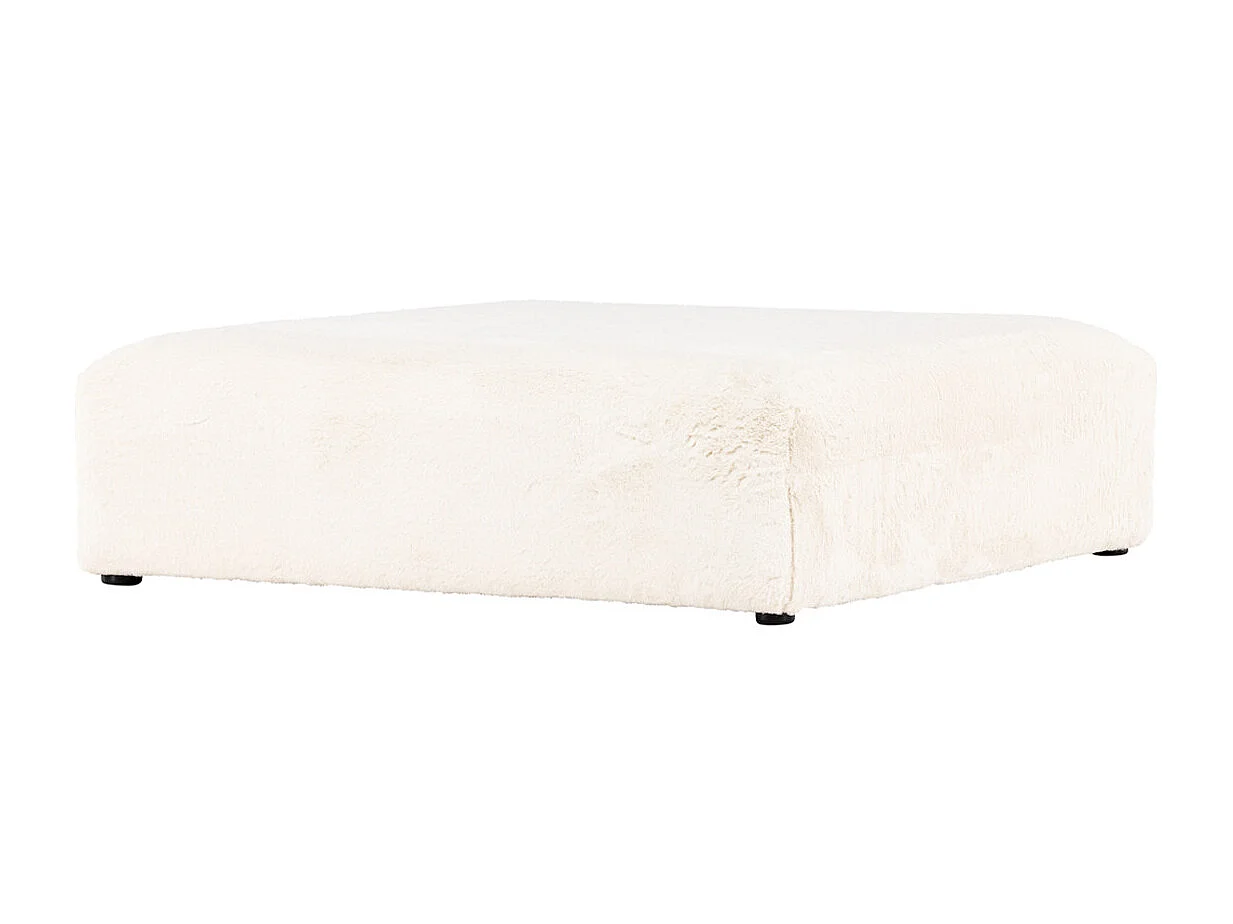 Pouf XL Effet Fourrure "Davie" 100cm Beige