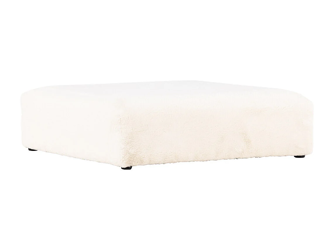 Pouf XL Effet Fourrure "Davie" 100cm Beige
