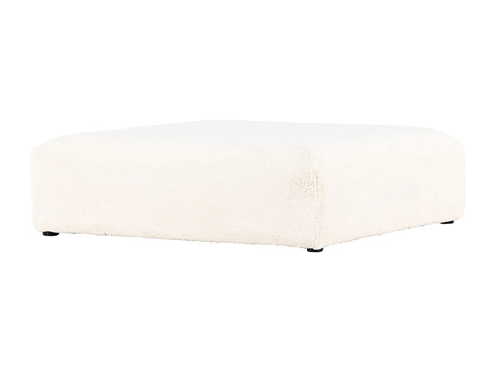 Pouf XL Effet Fourrure "Davie" 100cm Beige