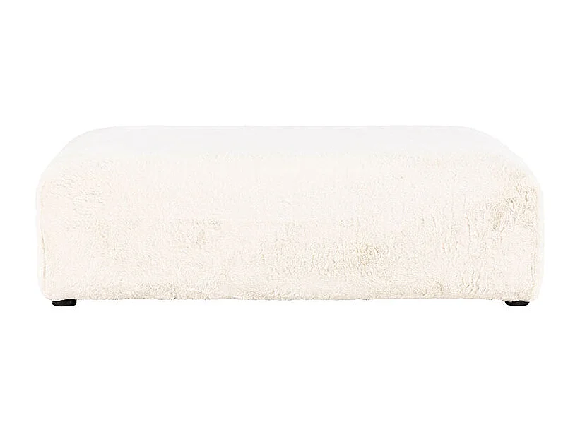 Pouf XL Effet Fourrure "Davie" 100cm Beige