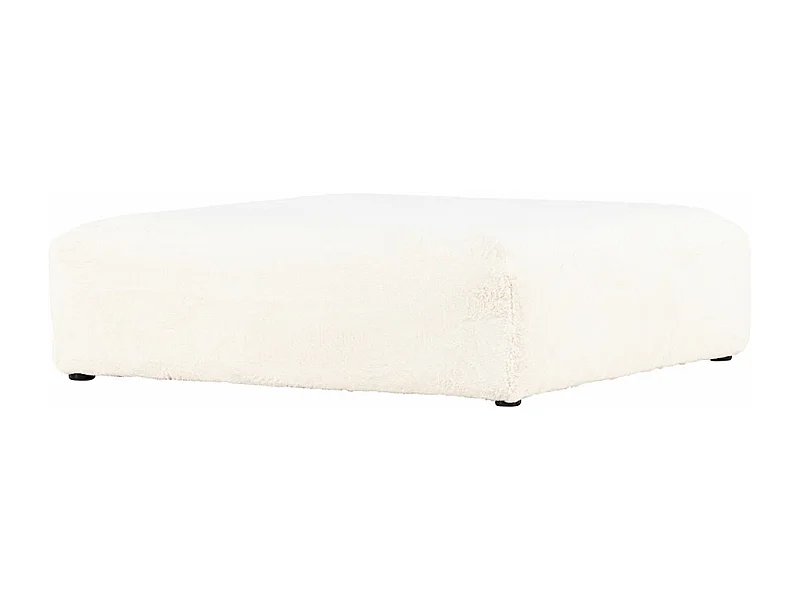 Pouf XL Effet Fourrure "Davie" 100cm Beige